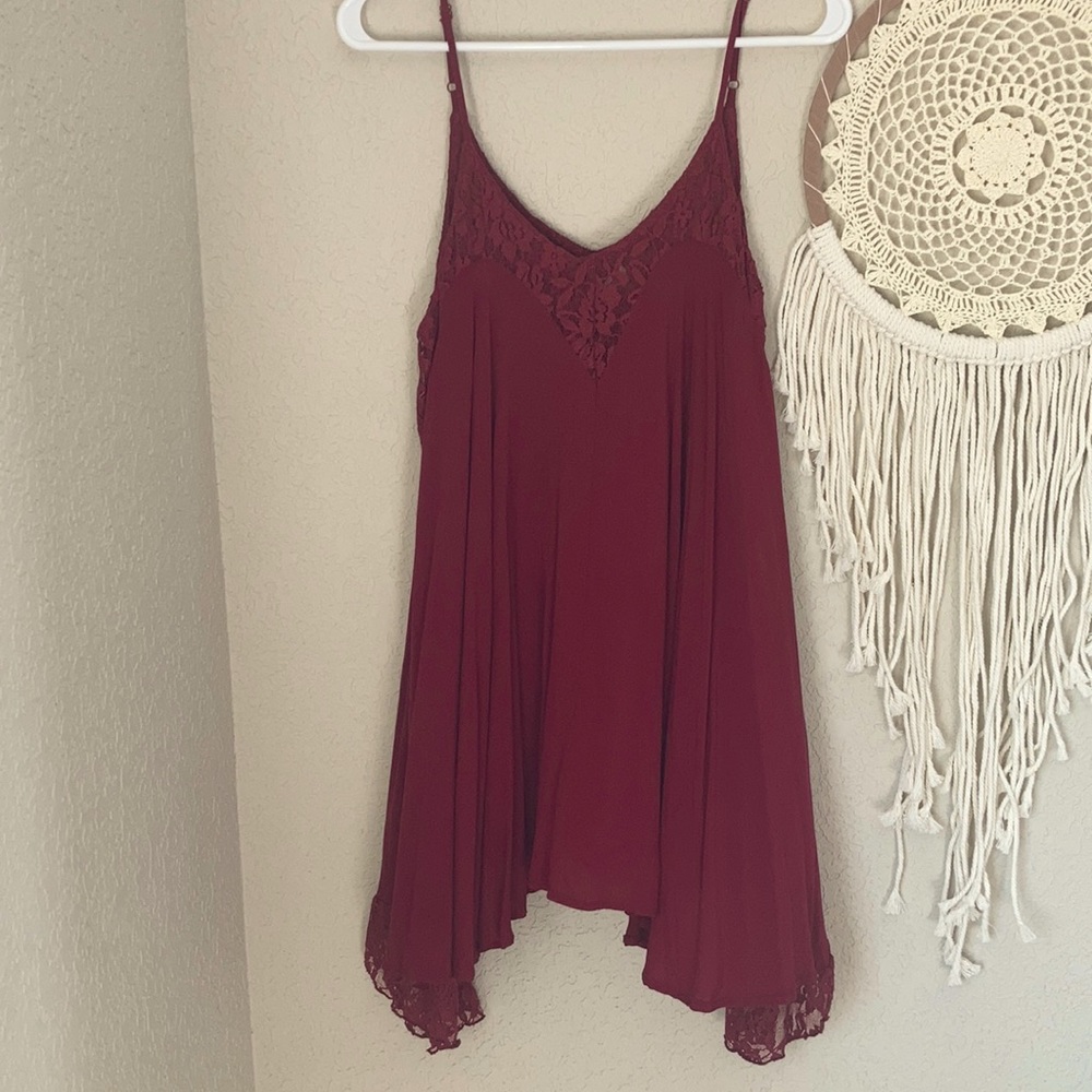 Red Lace Tunic Tank